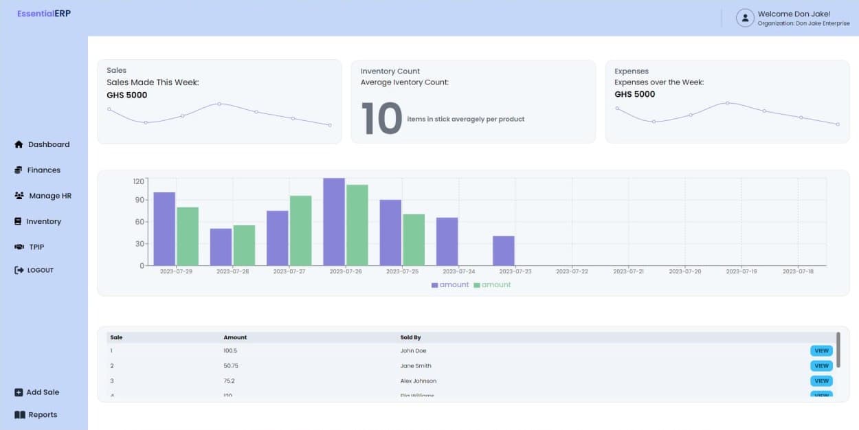 Enterprise Resource Planning System